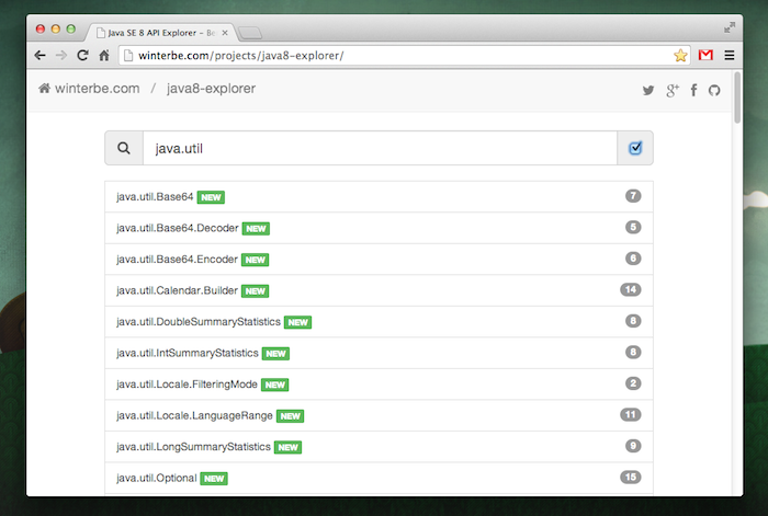 Java SE 8 API Explorer